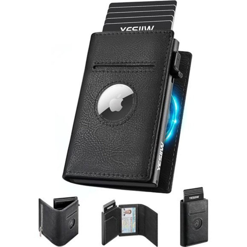 Airtag Wallet for Men Compatible With Apple AirTag, RFID Blocking